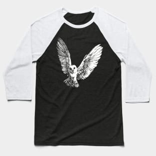 Flying Barn Owl Baseball T-Shirt